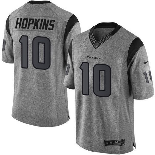 Houston Texans #10 DeAndre Hopkins Gray Men's Stitched Limited Gridiron Gray Jersey Men's