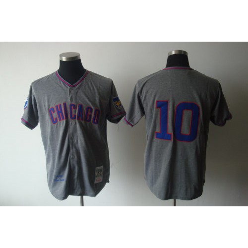 Mitchell And Ness 1968 Chicago Cubs #10 Ron Santo Grey Stitched Throwback Jersey Men's