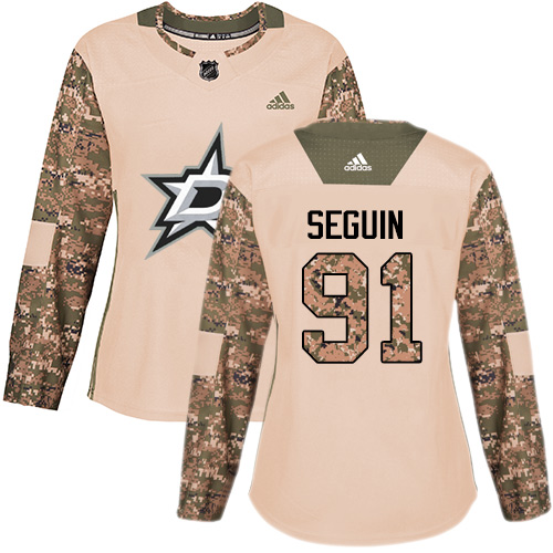 Adidas Dallas Stars #91 Tyler Seguin Camo Authentic 2017 Veterans Day Women's Stitched Jersey Womens