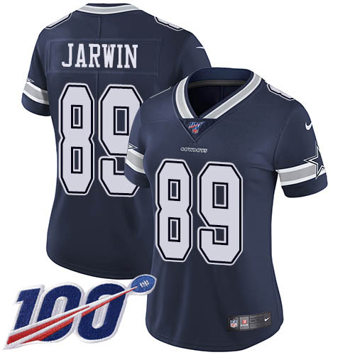 Dallas Cowboys #89 Blake Jarwin Navy Blue Team Color Women's Stitched 100th Season Vapor Untouchable Limited Jersey Womens