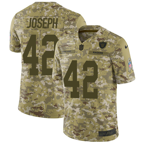 Las Vegas Raiders #42 Karl Joseph Camo Youth Stitched Limited 2018 Salute to Service Jersey Youth