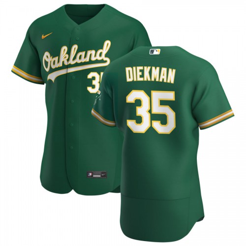 Oakland Oakland Athletics #35 Jake Diekman Men's Kelly Green Alternate 2020 Authentic Player Jersey Men's