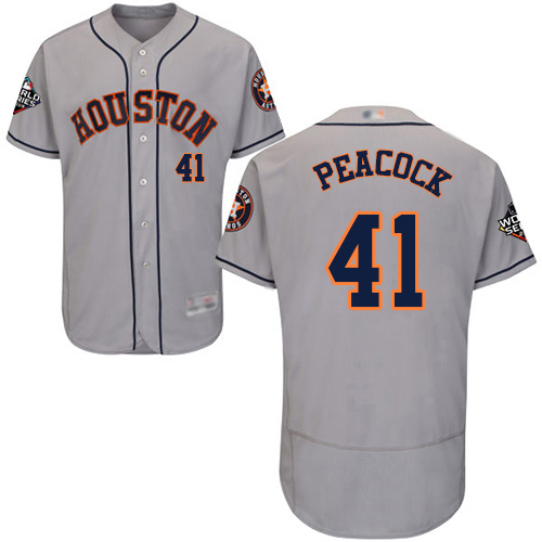 Houston Astros #41 Brad Peacock Grey Flexbase Authentic Collection 2019 World Series Bound Stitched Jersey Men's