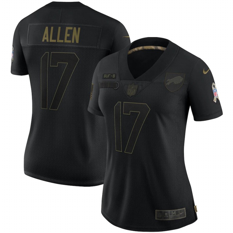 Buffalo Bills #17 Josh Allen Women's 2020 Salute To Service Limited Jersey Black