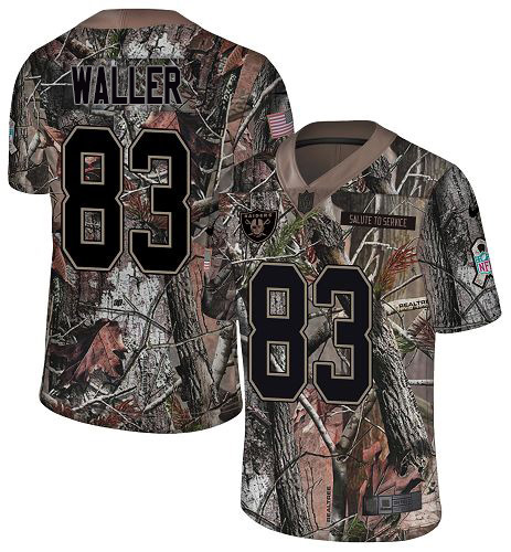 Raiders #83 Darren Waller Camo Men's Stitched Limited Rush Realtree Jersey