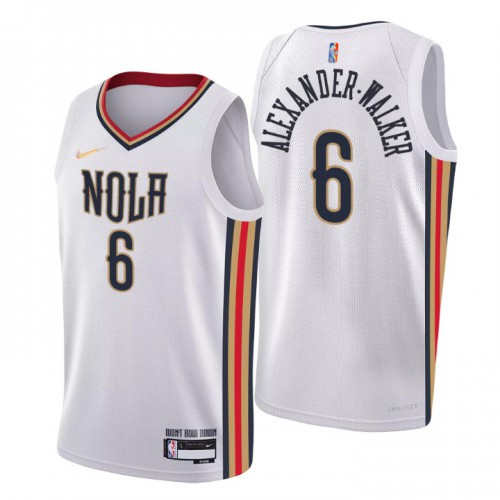 New Orleans New Orleans Pelicans #6 Nickeil Alexander-Walker Mens White 2021/22 Swingman Jersey - City Edition Mens