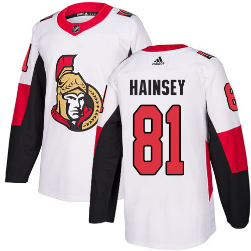 Adidas Ottawa Senators #81 Ron Hainsey White Road Authentic Stitched Youth Jersey Youth