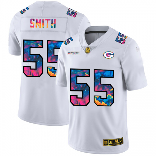 Green Bay Green Bay Packers #55 Za'Darius Smith Men's White Multi-Color 2020 Crucial Catch Limited Jersey Men's