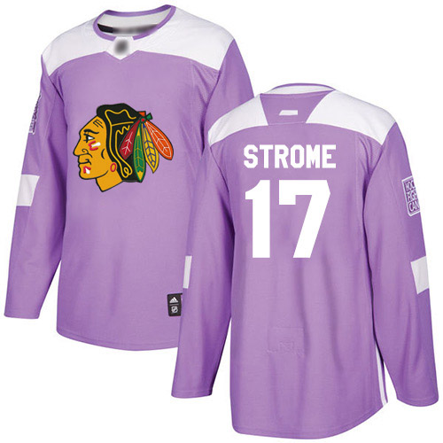 Adidas Chicago Blackhawks #17 Dylan Strome Purple Authentic Fights Cancer Stitched Jersey Men's