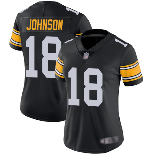 Pittsburgh Steelers #18 Diontae Johnson Black Alternate Women's Stitched Vapor Untouchable Limited Jersey Womens