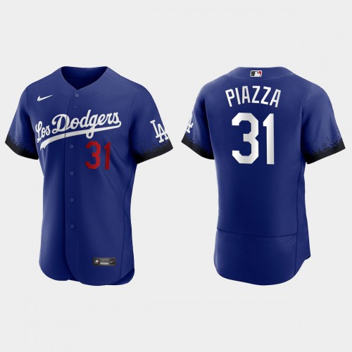 Los Angeles Los Angeles Dodgers #31 Mike Piazza Men's 2021 City Connect Authentic Jersey Royal Men's