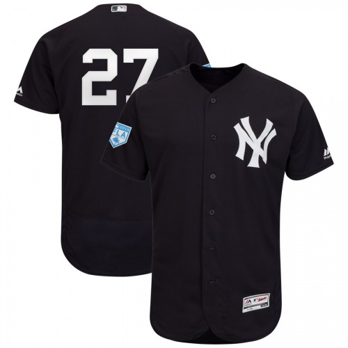 New York Yankees #27 Giancarlo Stanton Navy 2019 Spring Training Flex Base Stitched Jersey Men's