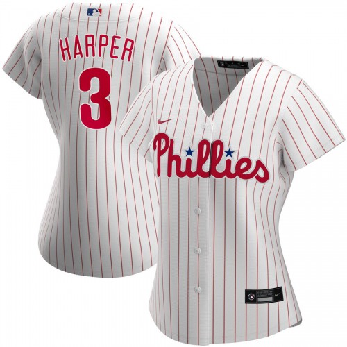 Philadelphia Philadelphia Phillies #3 Bryce Harper Women's Home 2020 Player Jersey White Womens