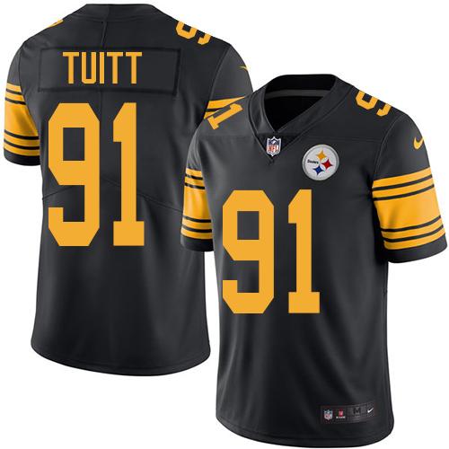 Pittsburgh Steelers #91 Stephon Tuitt Black Men's Stitched Limited Rush Jersey Men's