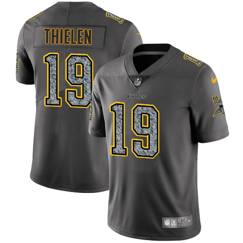 Vikings #19 Adam Thielen Gray Static Youth Stitched Vapor Untouchable Limited Jersey