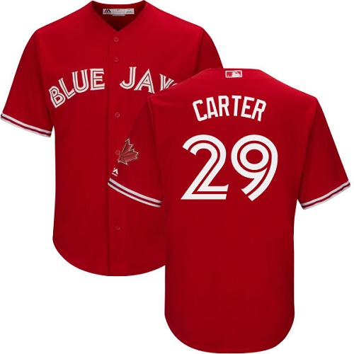 Toronto Blue Jays #29 Joe Carter Red Cool Base Canada Day Stitched Youth Jersey Youth