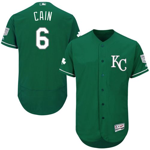 Kansas City Royals #6 Lorenzo Cain Green Celtic Flexbase Authentic Collection Stitched Jersey Men's
