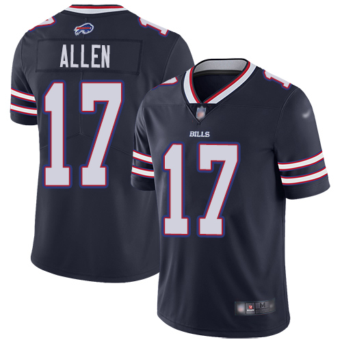 Bills #17 Josh Allen Navy Men's Stitched Limited Inverted Legend Jersey