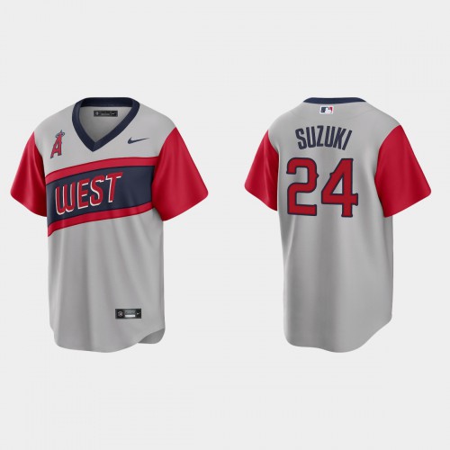 Los Angeles Los Angeles Angels #24 Kurt Suzuki Men's Gray 2021 Little League Classic Game Jersey Men's