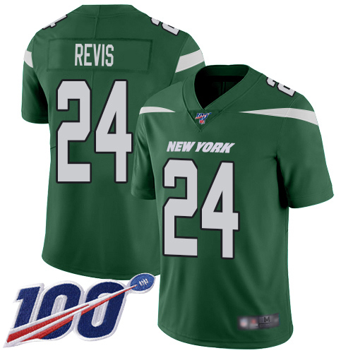 Jets #24 Darrelle Revis Green Team Color Men's Stitched 100th Season Vapor Untouchable Limited Jersey