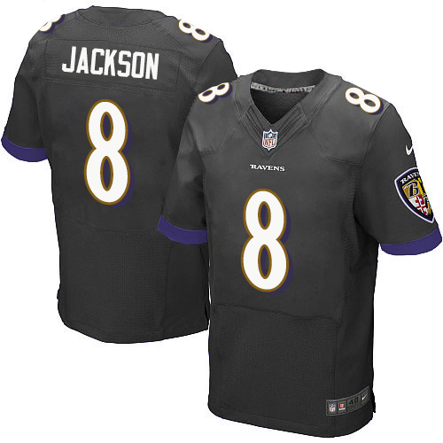 Ravens #8 Lamar Jackson Black Alternate Men's Stitched New Elite Jersey