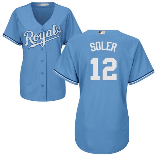 Kansas City Royals #12 Jorge Soler Light Blue Alternate Women's Stitched Jersey Womens