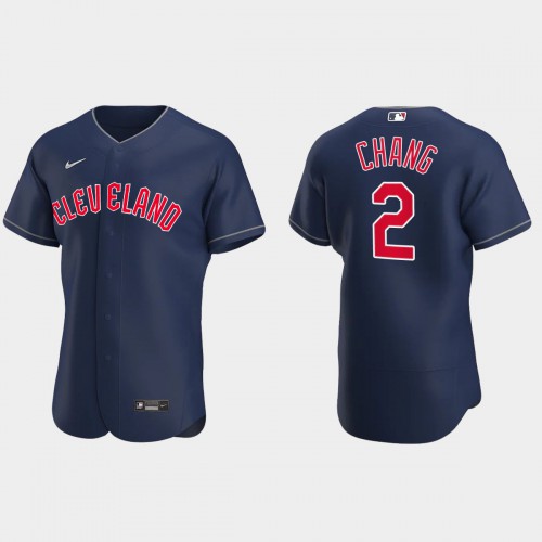 Cleveland Guardians #2 Yu Chang Men's 2022 Authentic Alternate Stitched Jersey - Navy Men's