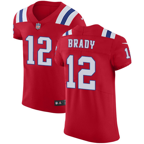 Patriots #12 Tom Brady Red Alternate Men's Stitched Vapor Untouchable Elite Jersey