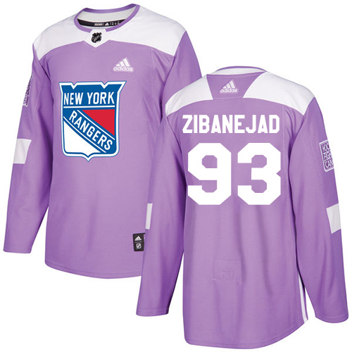 Adidas New York Rangers #93 Mika Zibanejad Purple Authentic Fights Cancer Stitched Jersey Men's