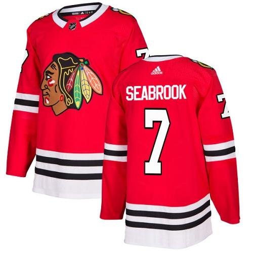 Adidas Chicago Blackhawks #7 Brent Seabrook Red Home Authentic Stitched Youth Jersey Youth