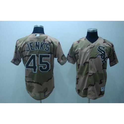 Chicago White Sox #45 Bobby Jenks Stitched Camouflage Jersey Men's
