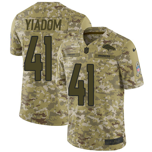 Denver Broncos #41 Isaac Yiadom Camo Men's Stitched Limited 2018 Salute To Service Jersey Men's