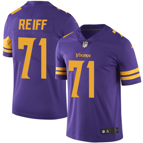Minnesota Vikings #71 Riley Reiff Purple Men's Stitched Limited Rush Jersey Men's