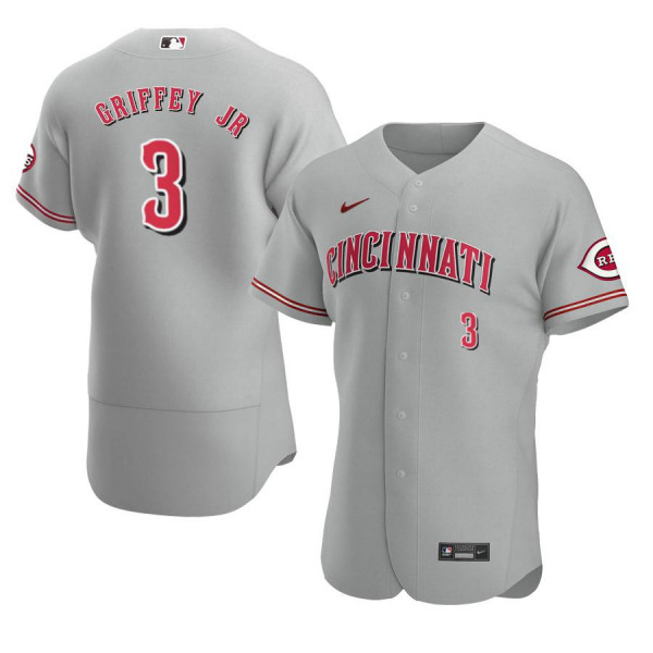 Men's Cincinnati Reds 3 Authentic 2020 Road Gray Ken Griffey Jr Jersey