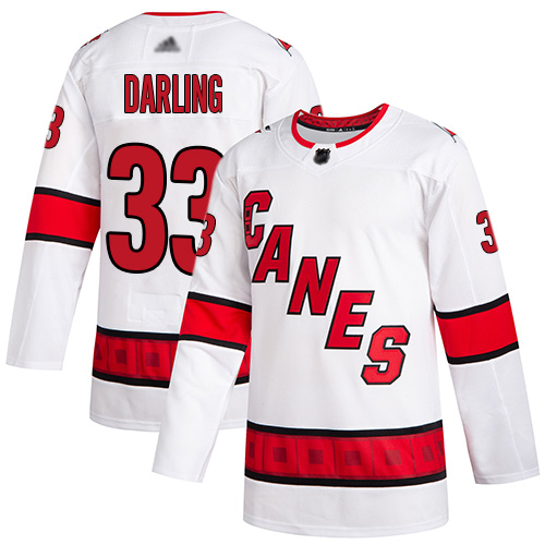 Adidas Carolina Hurricanes #33 Scott Darling White Road Authentic Stitched Jersey Men's