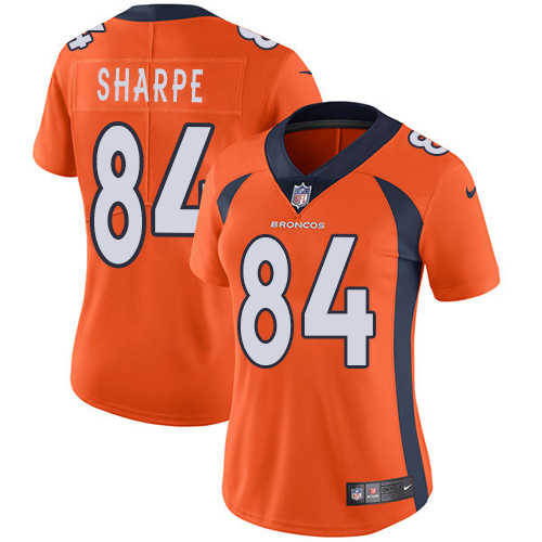 Denver Broncos #84 Shannon Sharpe Orange Team Color Women's Stitched Vapor Untouchable Limited Jersey Womens