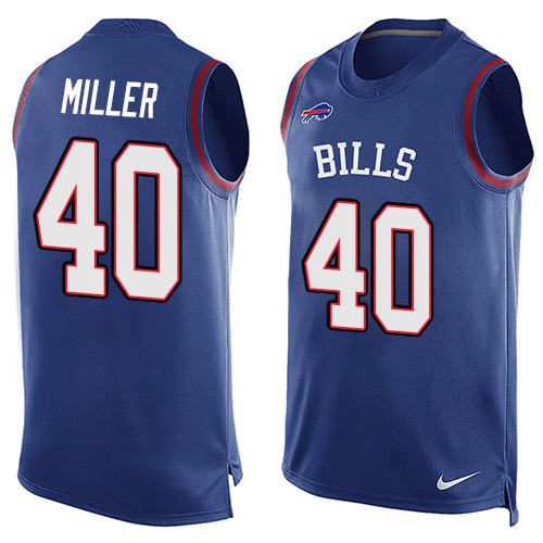Bills #40 Von Miller Royal Blue Team Color Men's Stitched Limited Tank Top Jersey