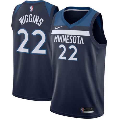 Minnesota Timberwolves #22 Andrew Wiggins Navy Blue Swingman Icon Edition Jersey Mens