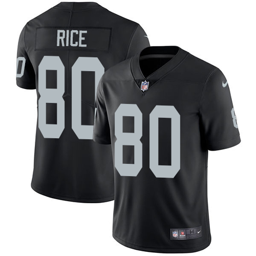 Las Vegas Raiders #80 Jerry Rice Black Team Color Men's Stitched Vapor Untouchable Limited Jersey Men's