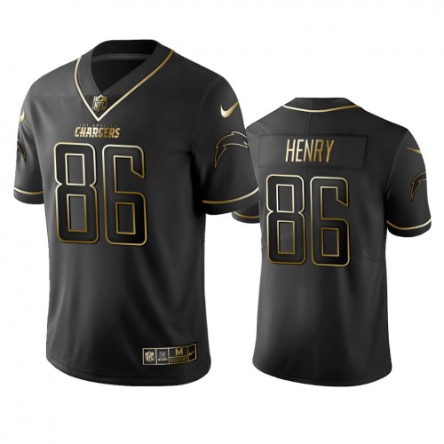 Los Angeles Chargers #86 Hunter Henry Men's Stitched Vapor Untouchable Limited Black Golden Jersey Men's