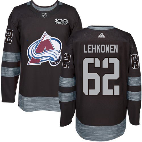 Adidas Colorado Avalanche #62 Artturi Lehkonen Black 1917-2017 100th Anniversary Stitched Jersey Men's