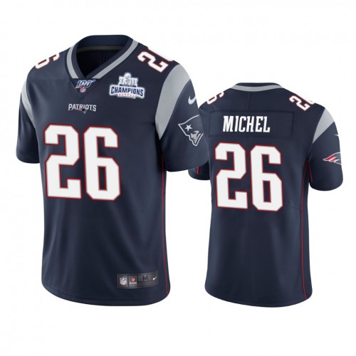 New England New England Patriots #26 Sony Michel Navy Super Bowl LIII Champions Vapor Limited Jersey Men's