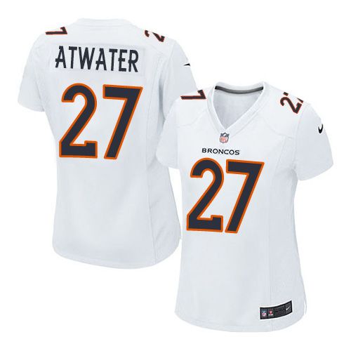 Denver Broncos #27 Steve Atwater White Women's Stitched Game Event Jersey Womens