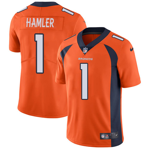 Broncos #1 KJ Hamler Orange Team Color Youth Stitched Vapor Untouchable Limited Jersey
