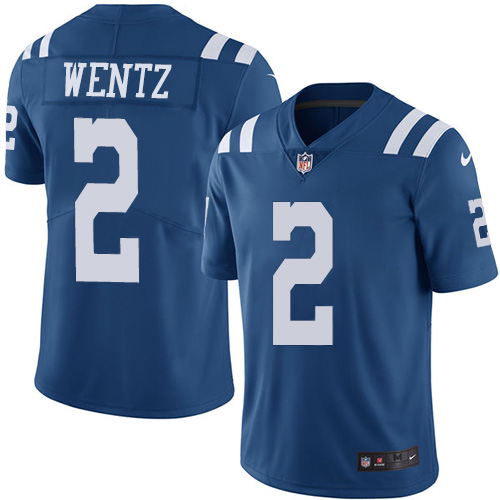 Indianapolis Indianapolis Colts #2 Carson Wentz Royal Blue Youth Stitched Limited Rush Jersey Youth