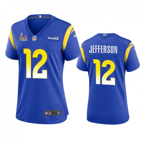 Los Angeles Los Angeles Rams #12 Van Jefferson Women's Super Bowl LVI Patch Game Jersey - Royal Womens