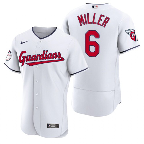 Cleveland Guardians #6 Owen Miller White Men's 2022 Authentic Home Jersey Men's
