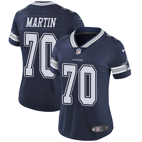 Dallas Cowboys #70 Zack Martin Navy Blue Team Color Women's Stitched Vapor Untouchable Limited Jersey Womens