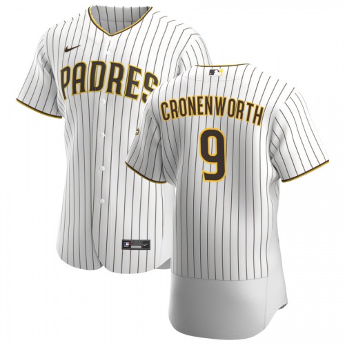 San Diego San Diego Padres #9 Jake Cronenworth Men's White Brown Home 2020 Authentic Player Jersey Men's