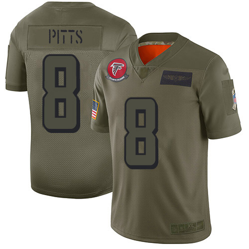 Falcons #8 Kyle Pitts Camo Men's Stitched Limited 2019 Salute To Service Jersey